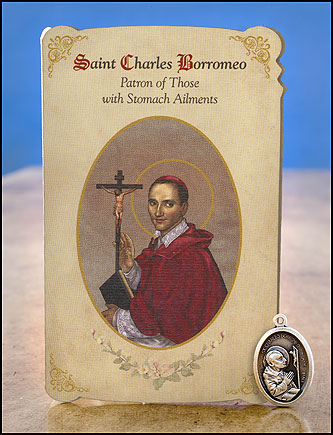 St. Charles Borromeo Stomach Healing Medal Set