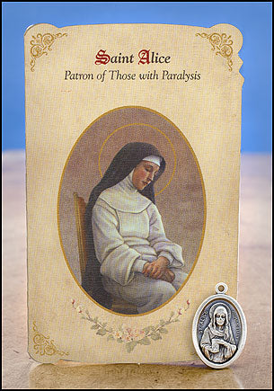 St. Alice Patron of Those with Paralysis Healing Medal Set