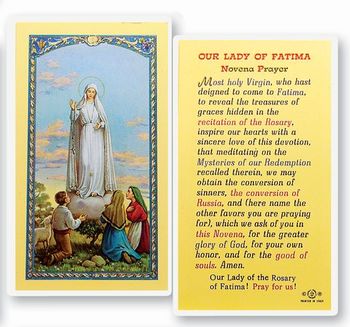 Our Lady of Fatima Novena Prayer Laminate Prayer