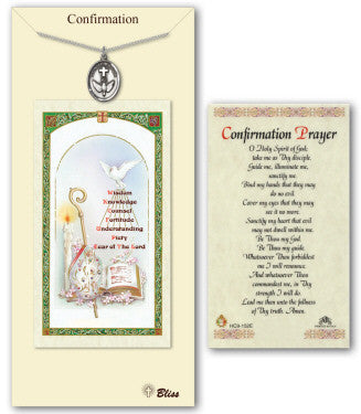 Pewter Confirmation Neckalce with Confirmation Prayer Card