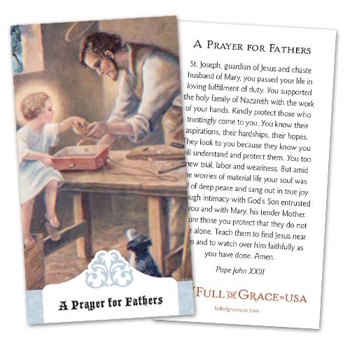 A Prayer for Fathers Holy Card