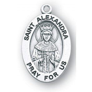 Saint Alexandra Oval Sterling Silver Medal