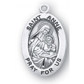 Saint Anne Oval Sterling Silver Medal