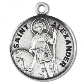 Saint Alexander 7/8" Round Sterling Silver Medal