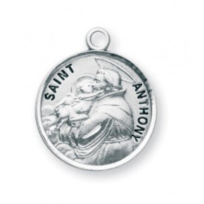 Saint Anthony Round Sterling Silver Medal