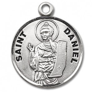 Saint Daniel 7/8" Round Sterling Silver Medal