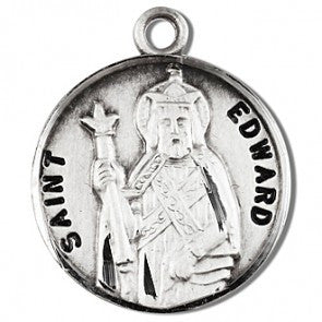 Saint Edward 7/8" Round Sterling Silver Medal