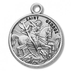 Saint George 7/8" Round Sterling Silver Medal