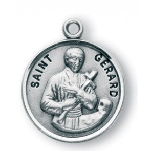 Saint Gerard Round Sterling Silver Medal
