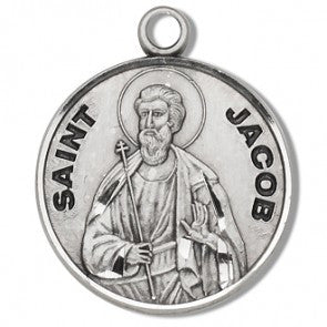 Saint Jacob 7/8" Round Sterling Silver Medal