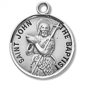 Saint John the Baptist 7/8" Round Sterling Silver Medal
