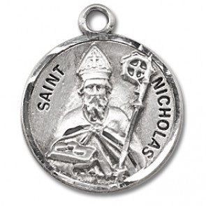 Saint Nicholas 7/8" Round Sterling Silver Medal