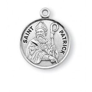 Saint Patrick Round Sterling Silver Medal