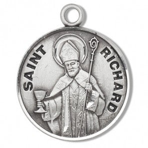 Saint Richard 7/8" Round Sterling Silver Medal