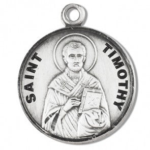 Saint Timothy 7/8" Sterling Silver Medal