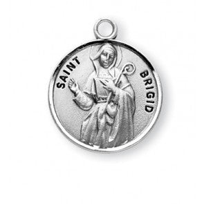 Saint Brigid Round Sterling Silver Medal