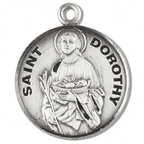 Saint Dorothy 7/8" Round Sterling Silver Medal