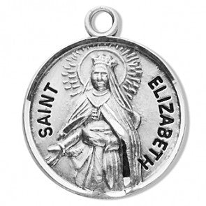 Saint Elizabeth 7/8" Round Sterling Silver Medal