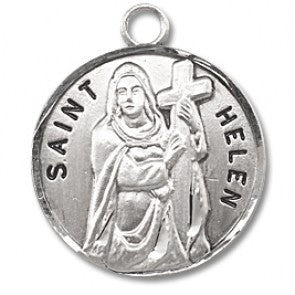 Saint Helen 7/8" Round Sterling Silver Medal