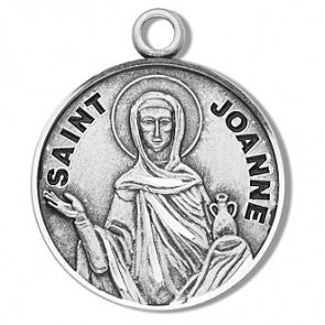 Saint Joanne 7/8" Round Sterling Silver Medal