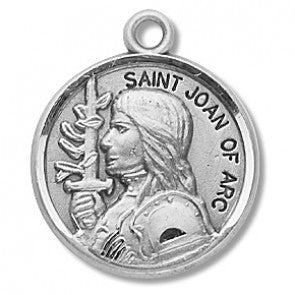 Saint Joan of Arc 7/8" Round Sterling Silver Medal