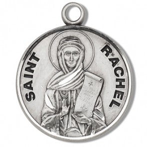 Saint Rachel 7/8" Round Sterling Silver Medal