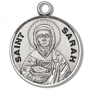 St. Sarah 7/8" Round Sterling Silver Medal
