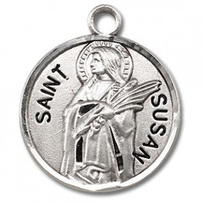 Saint Susan 7/8" Round Sterling Silver Medal