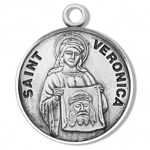 Saint Veronica 7/8" Sterling Silver Medal
