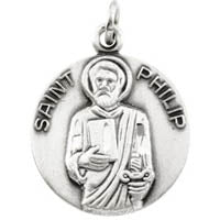 St. Philip Pewter Medal Necklace with Holy Card