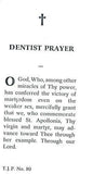 Dentist Prayer Holy Card Laminate- DISCONTINUED