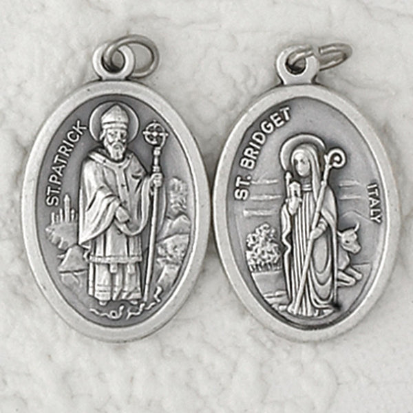 St. Patrick / St. Bridget - 1 inch Double Sided Medal Oxidized