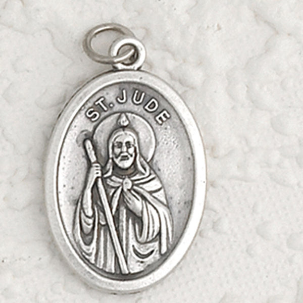 St Jude - 1 inch Pray for Us Medal Oxidized