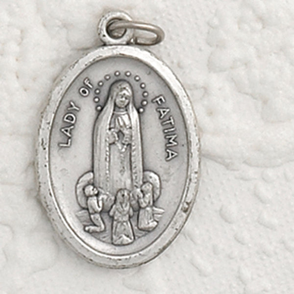 Our Lady of Fatima - 1 inch Pray for Us Medal Oxidized