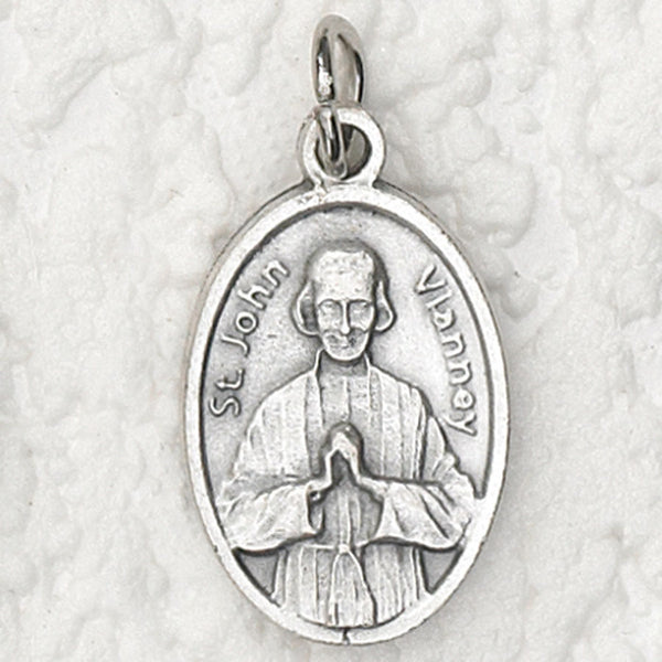 St. John Vianney - 1 inch  Medal Oxidized