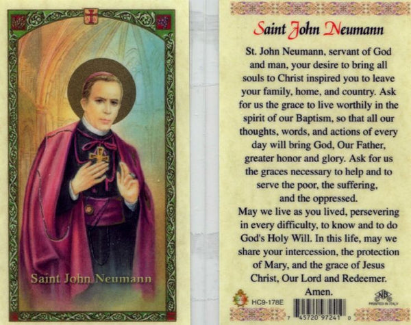 St. John Newmann Laminate Holy Card