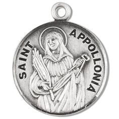 Saint Apollonia Round Sterling Silver Medal