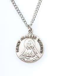 St. Francis Cabrini Pewter Necklace with Holy Card