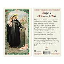 Prayer to St. Vincent de Paul Laminate Holy Card