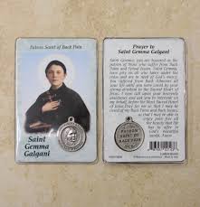 St. Gemma Galgani Holy Card with Medal
