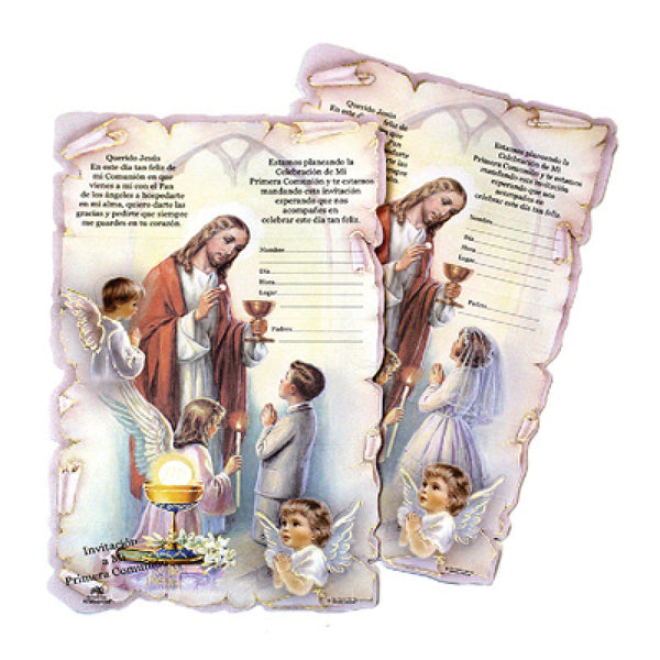 First Communion Invitations Girl with Envelopes Qty 12