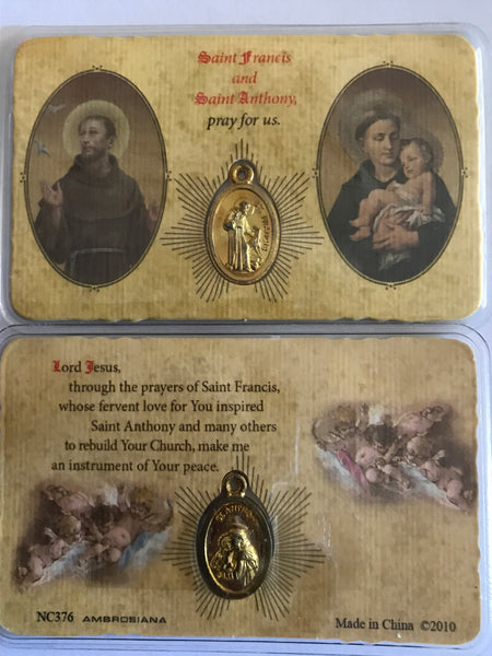 Saint Francis/Saint Anthony Pocket Peayer Card