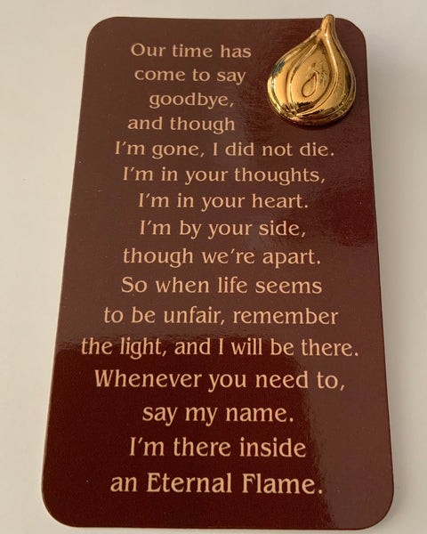 Memorial Pin and Prayer Card