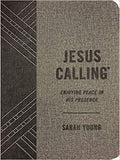 Jesus Calling: Enjoying Peace in His Presence, textured gray leathersoft, with full Scriptures Leather Bound