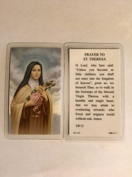 St. Theresa Holy Card Laminate DISCONTINUED