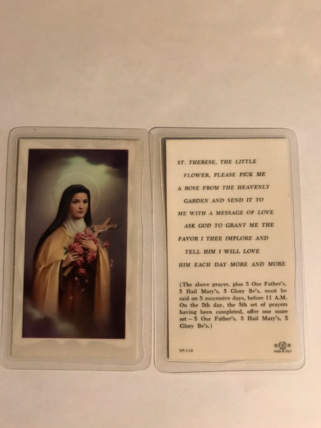 St. Theresa Holy Card Laminate