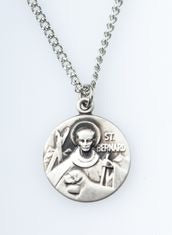 St. Bernard Sterling Silver Medal from Jeweled Cross