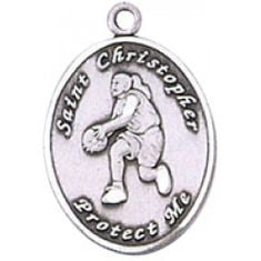 Basketball Girls /St. Christopher Sterling Silver Necklace