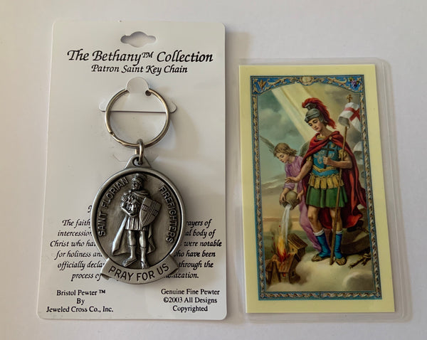 Firefighter/St. Florian Keyring and Holy Card