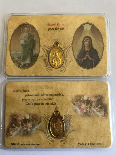 Saint Jude/Blessed Mother Pocket Prayer Card